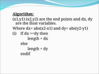 Float On Algorithm chap 1line drawing algorithm in computer graphics.ppt