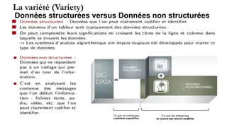 Données structurées versus Données non structurées
La variété (Variety)
 