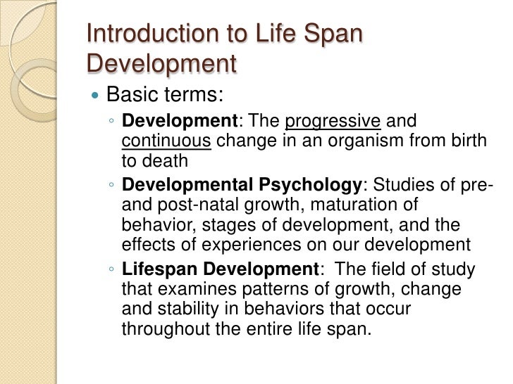 Lifespan development essay