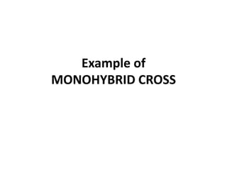 Example of
MONOHYBRID CROSS
 