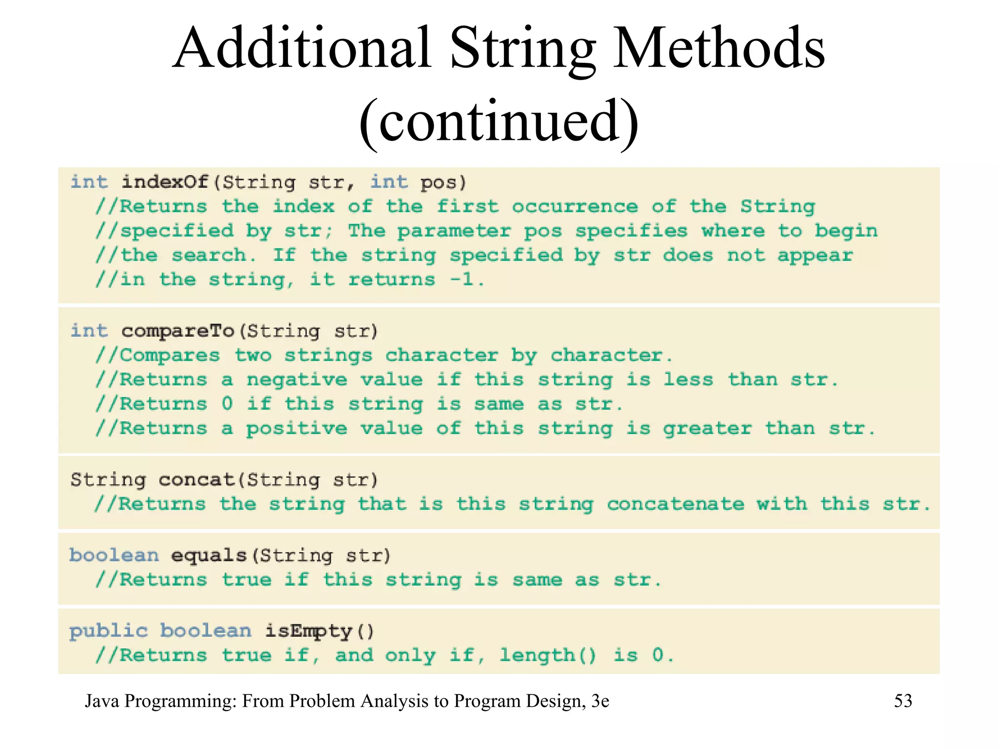 Additional String Methods (continued) 