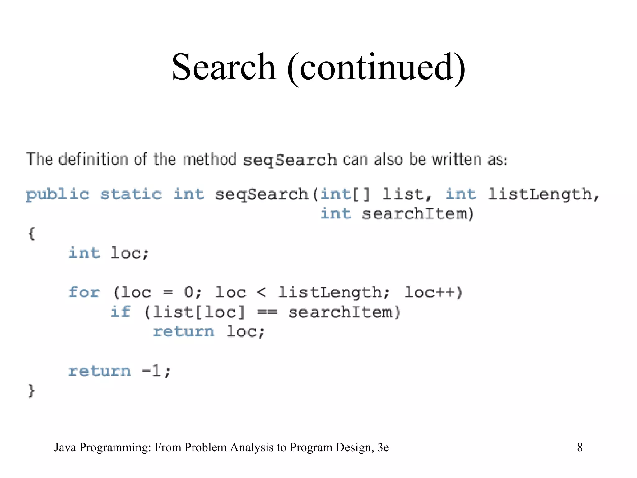Search (continued) 