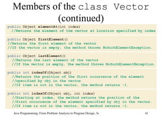 Members of the  class Vector  (continued) 