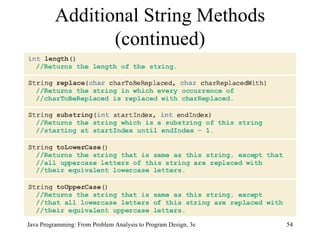 Additional String Methods (continued) 
