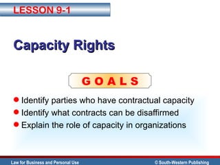 Capacity Rights ,[object Object],[object Object],[object Object],LESSON 9-1 