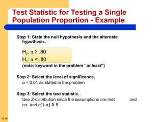 chapter- 10 One-Sample Tests of Hypothesis | PPT