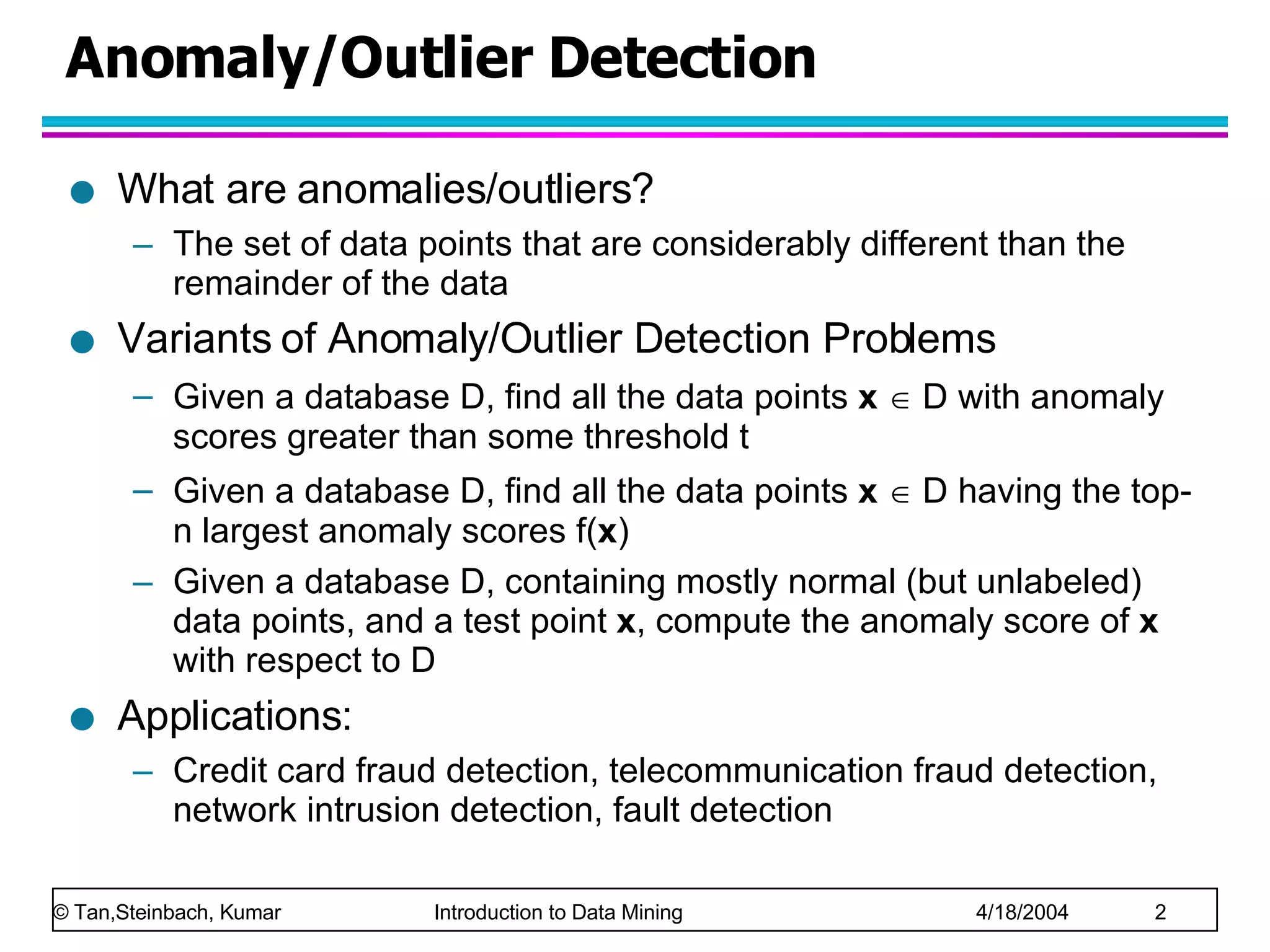 Chap10 Anomaly Detection | PPT | Technology & Computing