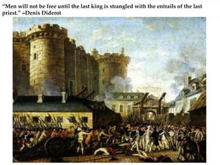 “ Men will not be free until the last king is strangled with the entrails of the last priest. ”   – Denis Diderot 