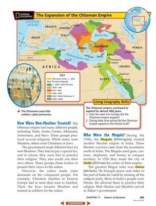 The Expansion of the Ottoman Empire
                                                    0                                20 E                                              40 E
                                                                                                                        Dnieper R.
             ATLANTIC                                                  ube                      D n ie
                                                                Da n         R.                          ste
              OCEAN                                                               Vienna                       r
                                                  FRANCE AUSTRIA




                                                                                                                                                                    Ca
                                                                                                                   R.




                                                                                                                                                                          sp
                                                                                                                                                                           ia
40
  °N




                                                                                                                                                                               n
                                                               ITALY                                                    Black Sea




                                                                                                                                                                                Se
         N                   SPAIN




                                                                                                                                                                                   a
W
         E
             S tr                                                                                                                                         Ti
    S               a it o                                                                                                                                     g
                             f G ibr                                                                                ASIA MINOR




                                                                                                                                                               ri
                                       a lt a r    Algiers                             GREECE                                                                                      PERSIA




                                                                                                                                                                   sR
                                                               Tunis




                                                                                                                                                                      .
                                                                                                                                               Eu                         Baghdad
                                                                                                                                                    phr
0                               500 mi.                                Med                                                              SYRIA
                                                                                                                                                          ate
                                                                                                                                                                   sR
                                                                           it     e rra n          Crete                 Cyprus                                       .
0           500 km                                                                          ean Sea                                                                                Pe
Lambert Azimuthal Equal-Area projection                            Tripoli                                                                 Damascus                                     r si
                                                                                                                                         Jerusalem                                             an
                                                                                                                                                                                                    Gu
                                                                                                                                                                                                         lf
                                                  AFRICA                                                            Cairo                                  ARABIA




                                                                                                                             N ile
                                                                                                                                 R.
                                                                                                                                                               Madinah
                                                               KEY




                                                                                                                                              Re
                                                       Ottoman lands, c. 1300                                                EGYPT                                  Makkah




                                                                                                                                               d
                                                   New Territory Gained:                                                                                                                        20°N




                                                                                                                                               Se
                                                                                                                                                                    (Mecca)




                                                                                                                                                  a
                                                       c. 1300–1326 (Osman)
                                                       1326–1451
                                                       1451–1481
                                                       1481–1520
                                                       1520–1566 (Suleiman I)
                                                       1566–1699


                                                                                                 The Ottoman empire continued to
        The Ottomans used elite                                                                  expand for almost 400 years.
        soldiers called janissaries.                                                             1. How far west into Europe did the
                                                                                                    Ottoman empire expand?
                                                                                                 2. During what time period did the Ottoman
How Were Non-Muslims Treated?          The                                                          empire expand to the Persian Gulf?
Ottoman empire had many different people,
including Turks, Arabs, Greeks, Albanians,
Armenians, and Slavs. These groups prac-                                                       Who Were the Moguls?             During the
ticed several religions. While many were                                                       1500s, the Moguls (MOH • guhlz) created
Muslims, others were Christians or Jews.                                                       another Muslim empire in India. These
    The government made different laws for                                                     Muslim warriors came from the mountains
non-Muslims. They had to pay a special tax,                                                    north of India. The Moguls used guns, can-
and in return, they were free to practice                                                      nons, elephants, and horses to conquer
their religion. They also could run their                                                      territory. In 1526 they made the city of
own affairs. These groups chose leaders to                                                     Delhi (DEH • lee) the center of their empire.
present their views to the sultan.                                                                 The greatest Mogul ruler was Akbar
    However, the sultan made some                                                              (AK • buhr). He brought peace and order to
demands on the conquered people. For                                                           the part of India he ruled by treating all his
example, Christian families in Eastern                                                         subjects fairly. Most of India’s people were
Europe had to send their sons to Istanbul.                                                     Hindu. He allowed them to practice their
There the boys became Muslims and                                                              religion. Both Hindus and Muslims served
trained as soldiers for the sultan.                                                            in Akbar’s government.

                                                                                                 CHAPTER 11                           Islamic Civilization                                          385
                                                                                                                                                                                   Bettmann/CORBIS
 