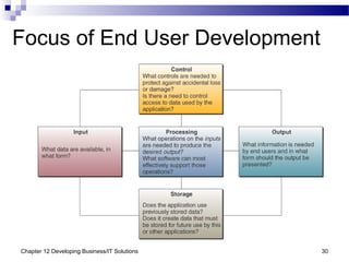 Chapter 12 Developing Business/IT Solutions 30
Focus of End User Development
 