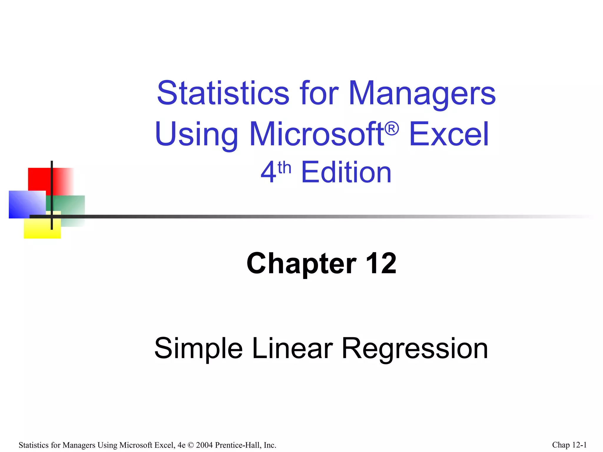 Chap12 simple regression | PPT | Technology & Computing
