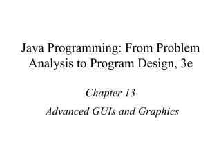 Java Programming: From Problem Analysis to Program Design, 3e Chapter 13 Advanced GUIs and Graphics 