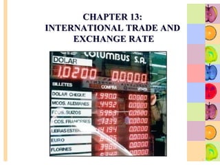 CHAPTER 13:  INTERNATIONAL TRADE AND  EXCHANGE RATE 