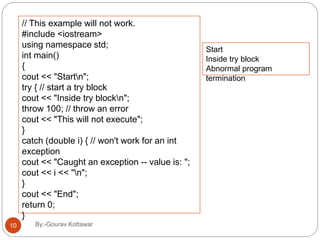 exception handling in cpp | PPTX
