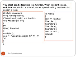 exception handling in cpp | PPTX