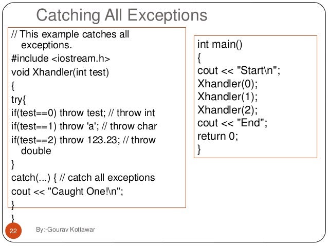 Exception Handling In Cpp