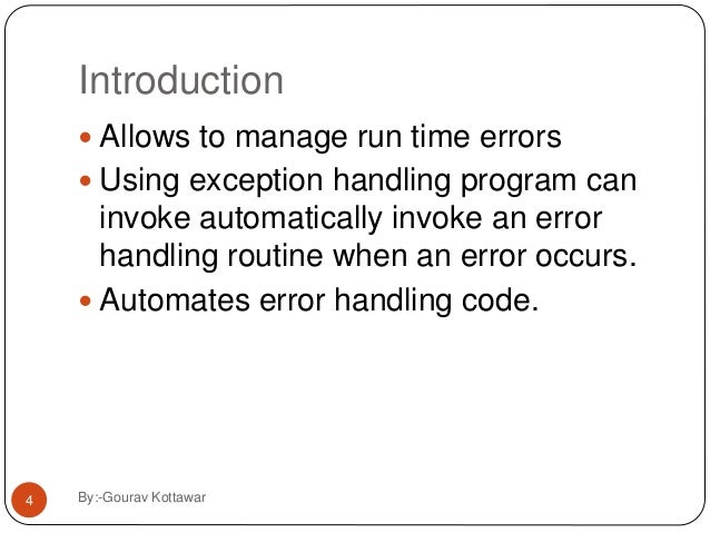 exception handling in cpp