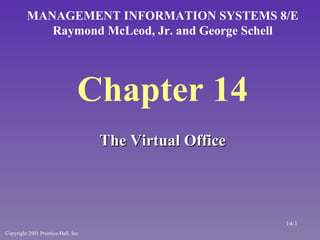 Chapter 14 ,[object Object],MANAGEMENT INFORMATION SYSTEMS 8/E Raymond McLeod, Jr. and George Schell Copyright 2001 Prentice-Hall, Inc. 14- 