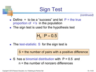 Sign Test R Alternative Chap14 analysis of categorical data | PPTX