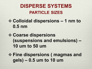 Chap 14 dispersed systems | PPTX