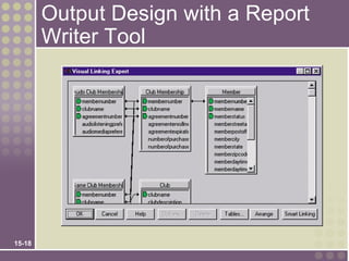 Output Design with a Report
        Writer Tool




15-18
 