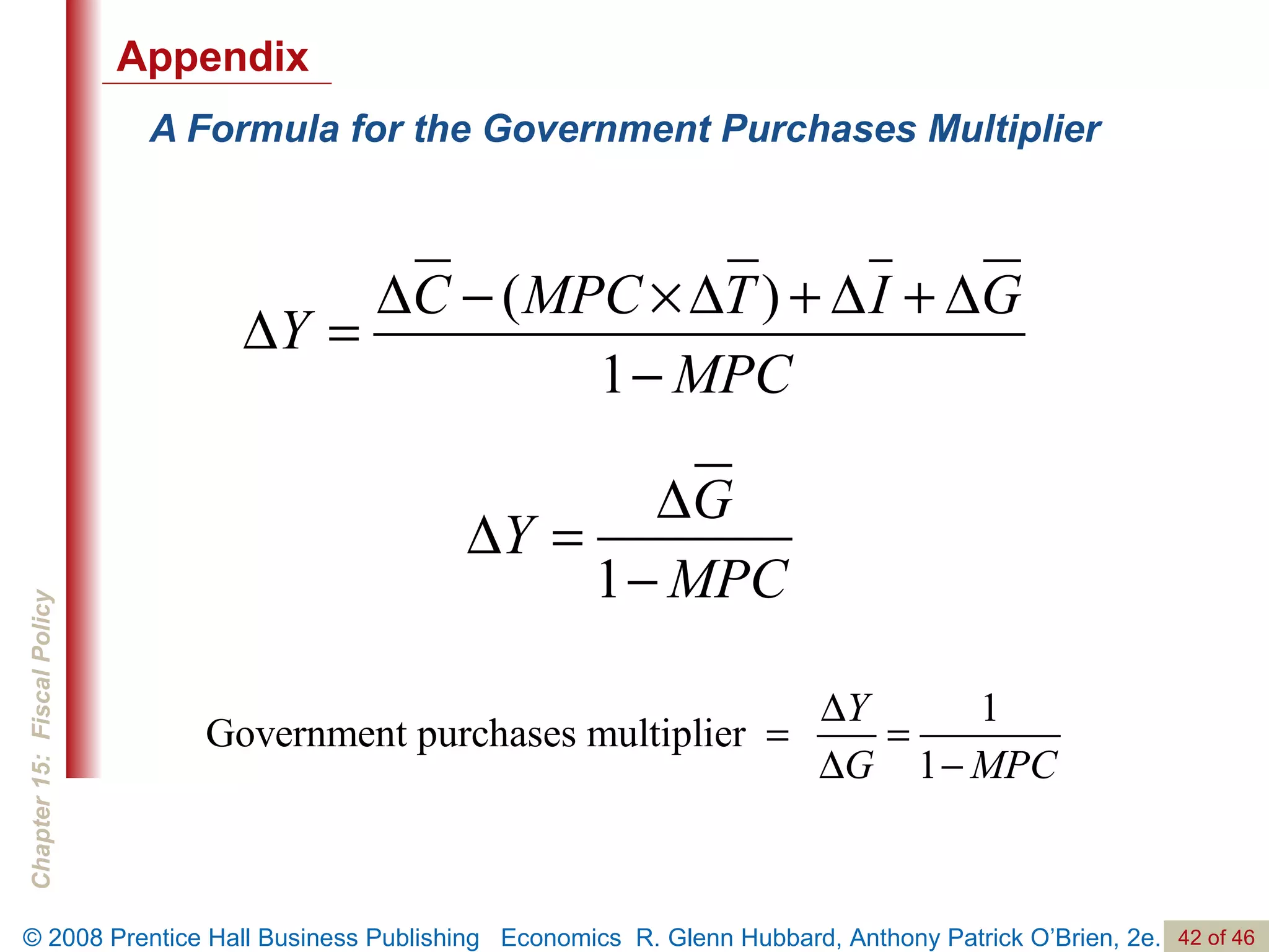 A Formula for the Government Purchases Multiplier Appendix 