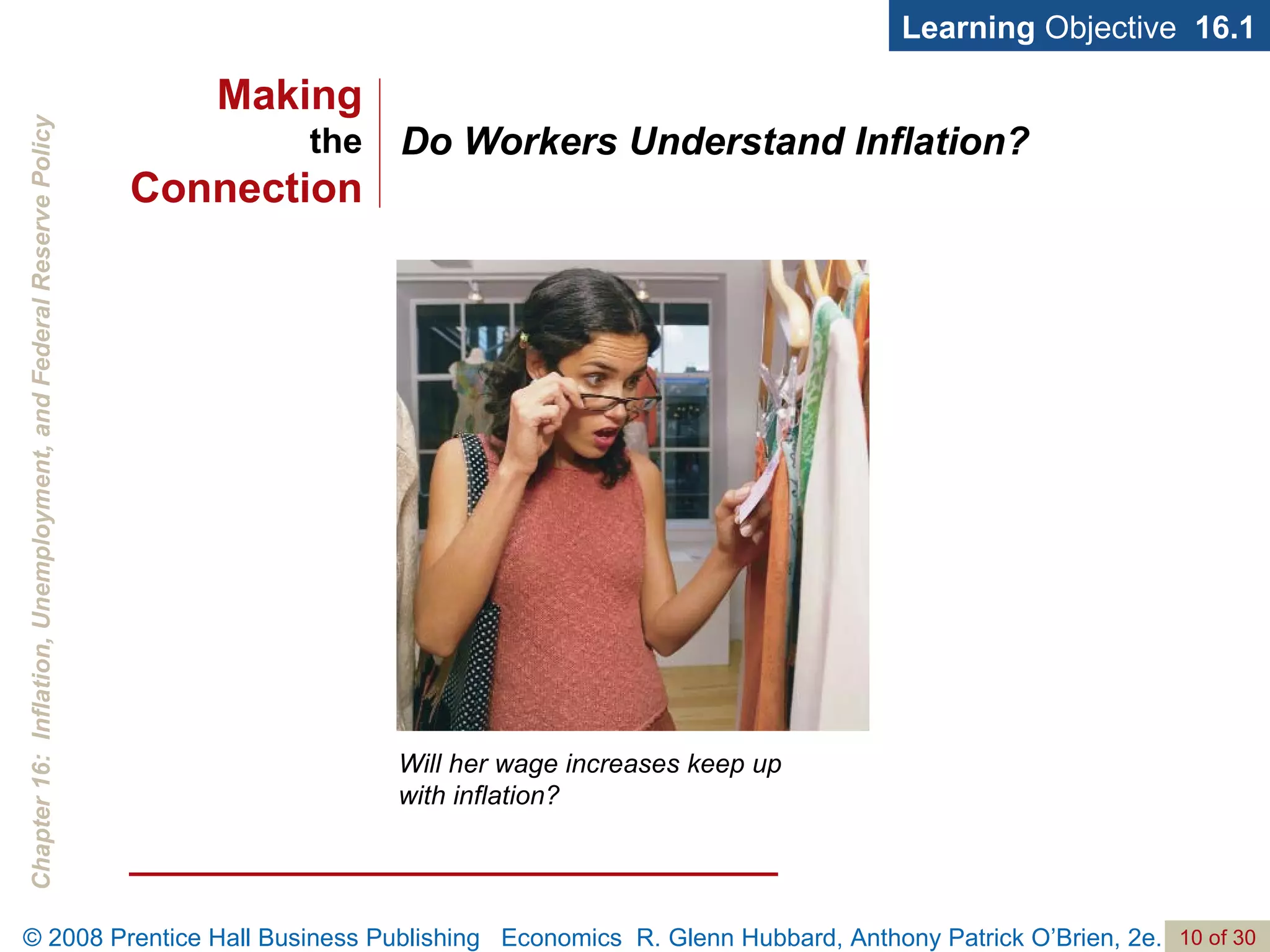Do Workers Understand Inflation? Learning  Objective  16.1 Will her wage increases keep up  with inflation? Making the Connection 