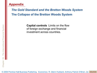 The Gold Standard and the Bretton Woods System The Collapse of the Bretton Woods System Capital controls   Limits on the flow of foreign exchange and financial investment across countries. Appendix 