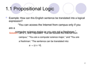 Discrete mathematics - The foundations : Logic and Proofs | PPT