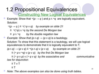 Discrete mathematics - The foundations : Logic and Proofs | PPT