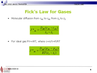 2008/2009 II
BKF 2432: MASS TRANSFER FKKSA, UMP
6
 