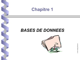 Chapitre  1 BASES DE DONNEES ©   HEC Carthage 2009-2010 