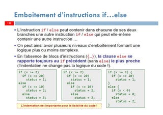 132
Emboitement d’instructions if…else
132
 