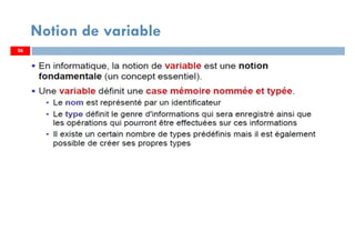 36
Notion de variable
36
 
