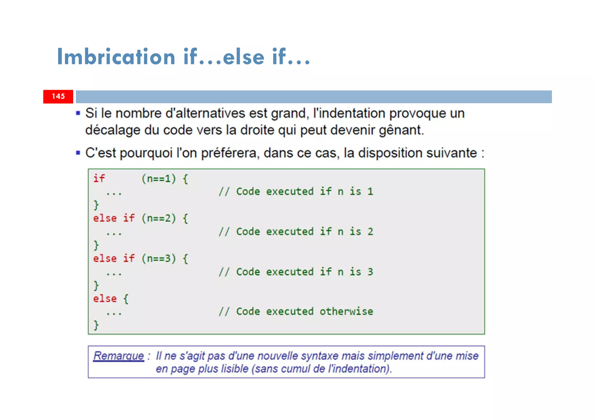 145
Imbrication if…else if…
145145
 