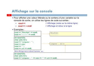 121
Affichage sur la console
121
 