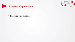 Exercice d’application
⮚ Exercice 1 de la série
12
 