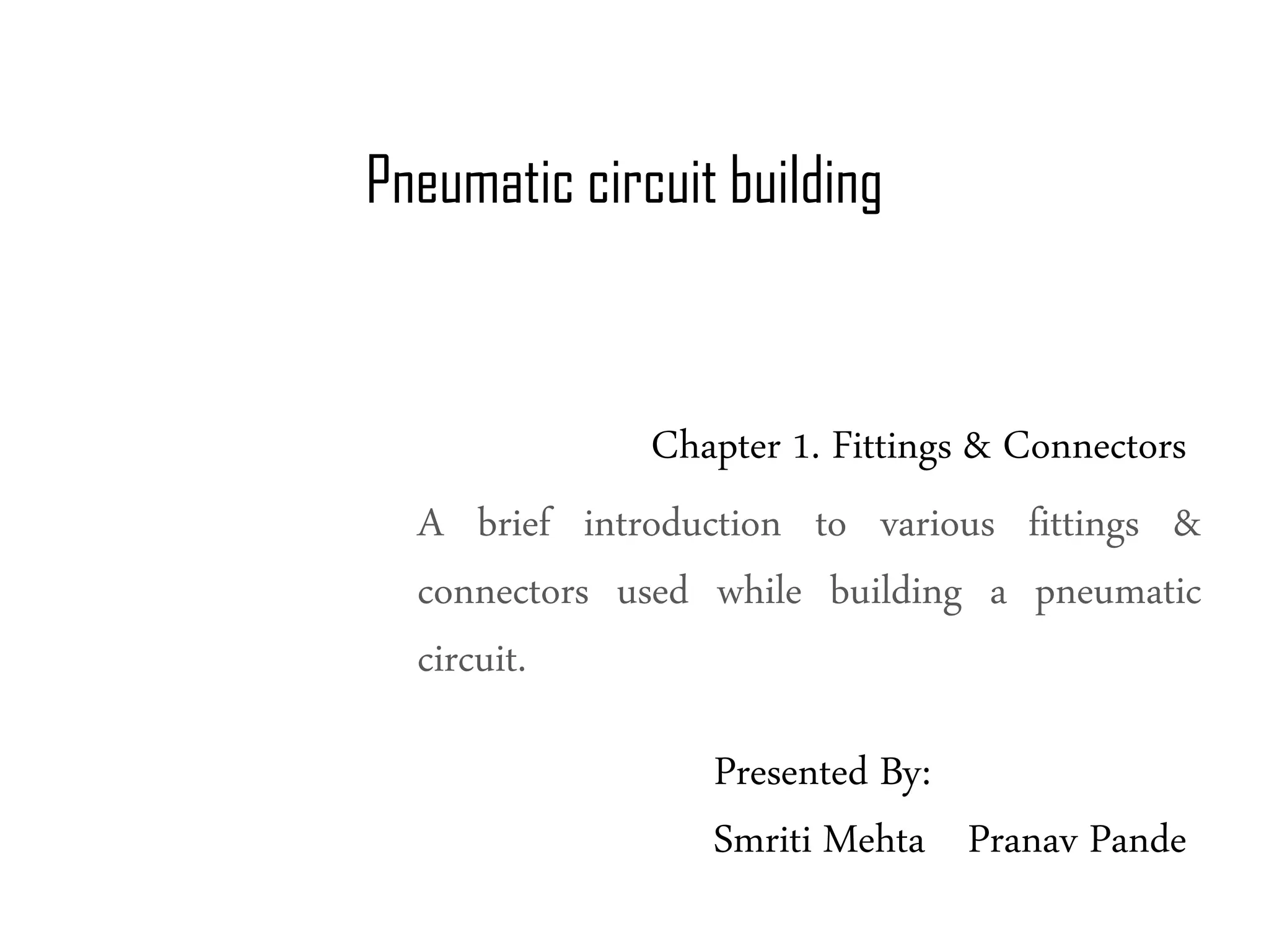 Chap1 fittings&connectors PPT