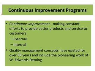 Continuing Improvement Program Fundamentals of Human Resource Management Eighth Edition De Cenzo and ...
