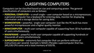 Classified Computer Chap1 introducing today's technologies | PPTX