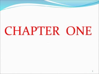 CHAPTER ONE
1
 
