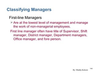 Introduction to Management and Organizations Management | PPT