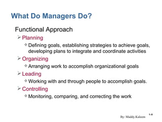 Introduction to Management and Organizations Management | PPT