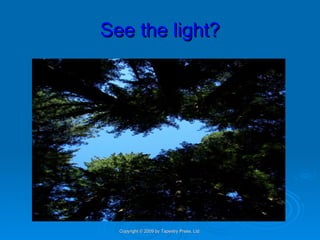 See the light? Copyright © 2009 by Tapestry Press, Ltd. 