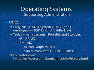 Silicon Graphics Unix CHAP 1 System Administration and Networking.ppt