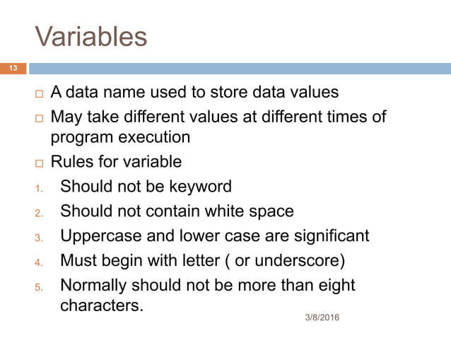 Variables, Data Types, Operator & Expression in c in detail