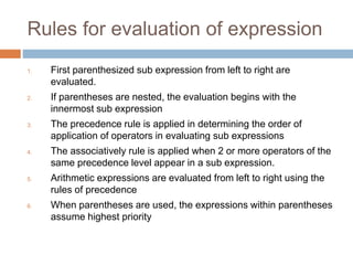 Variables, Data Types, Operator & Expression in c in detail | PPT