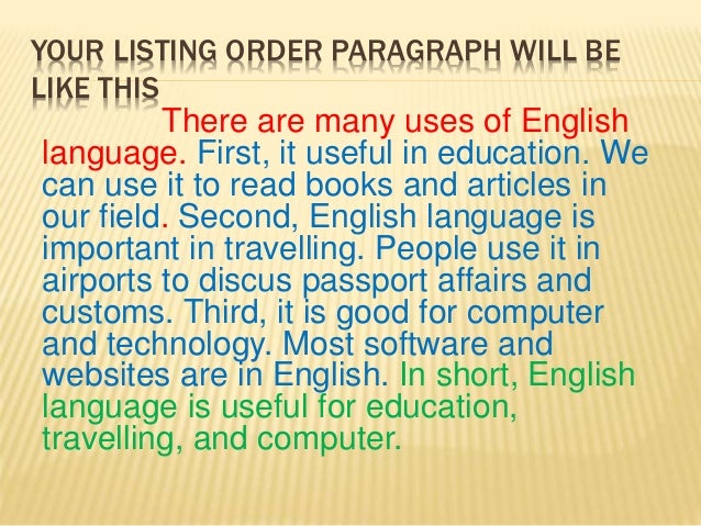 chap2 1 listing order paragraph order listing