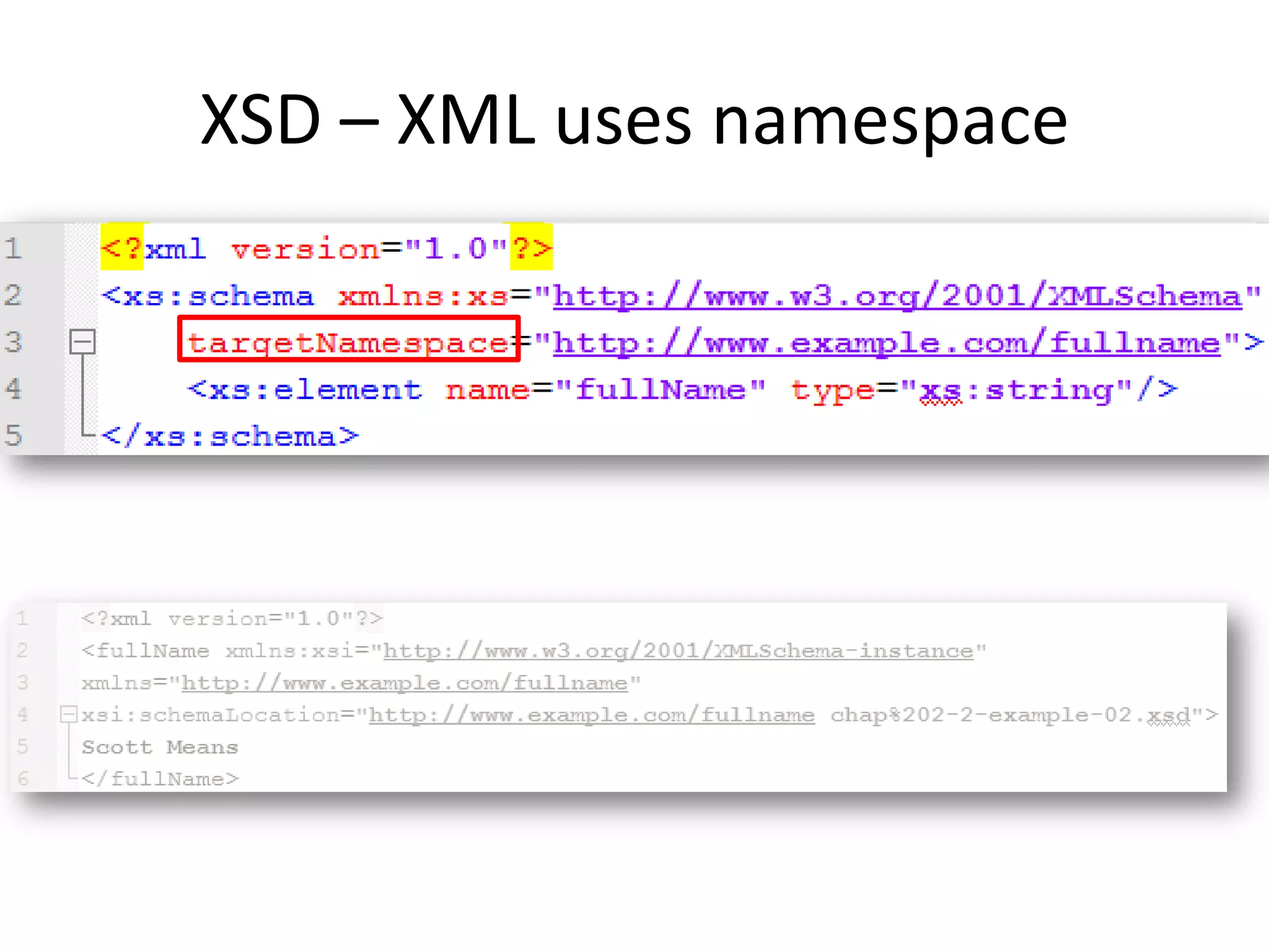 XSD – XML uses namespace 