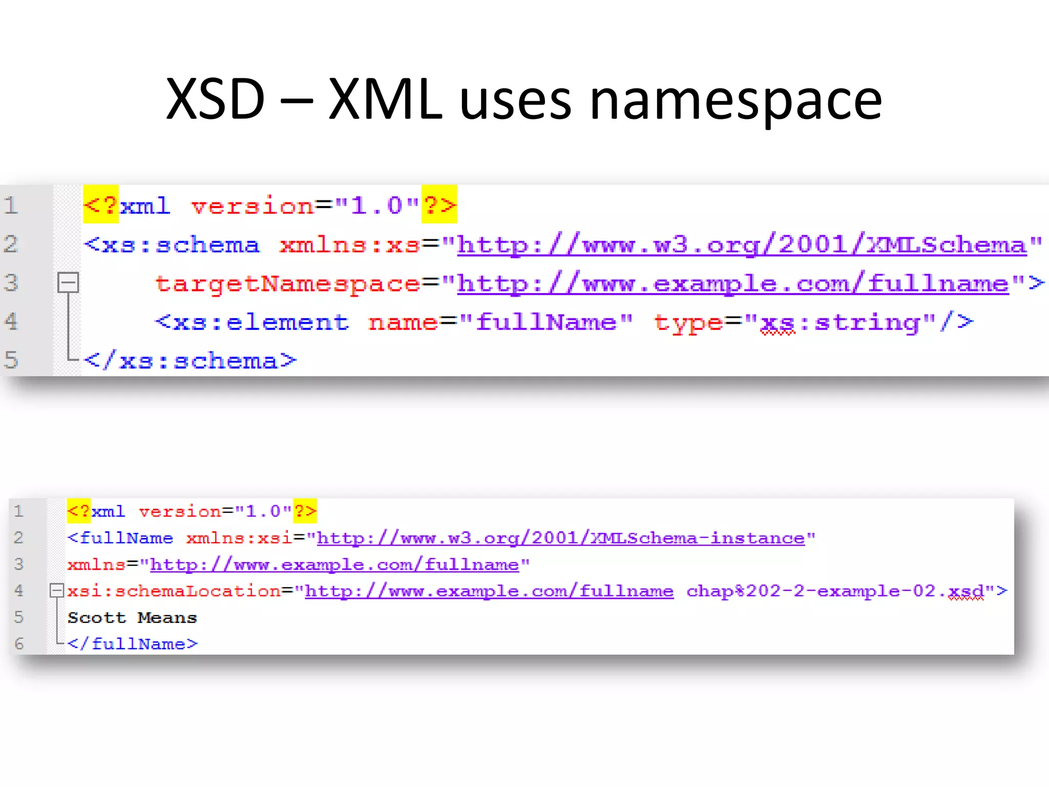 XSD – XML uses namespace 